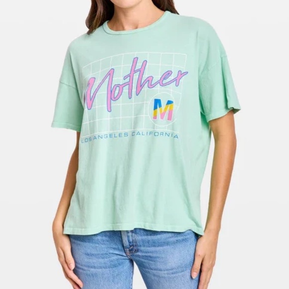 MOTHER Tops - Mother Denim The Big Deal Retro T-Shirt Mint Green XS NWT